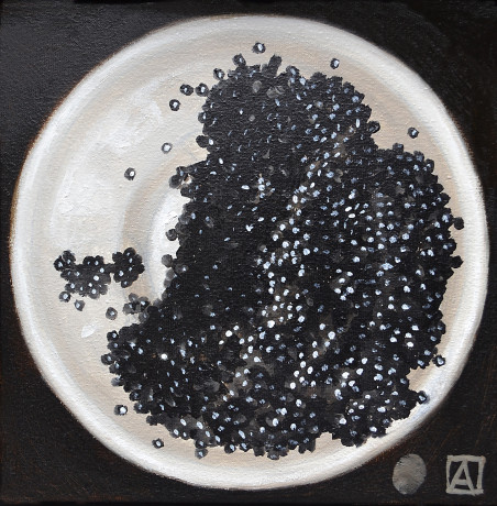 Caviar 1 original painting by Artūras Braziūnas. Still-Life