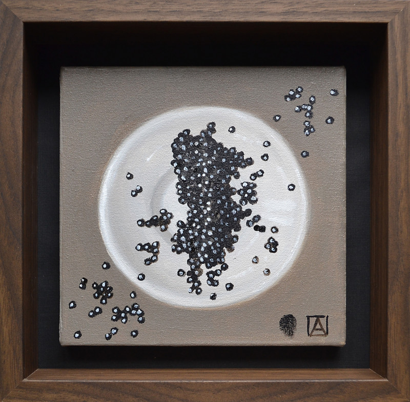 Caviar 2 original painting by Artūras Braziūnas. Still-Life