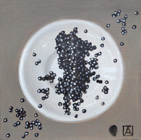 Caviar 2 original painting by Artūras Braziūnas. Still-Life