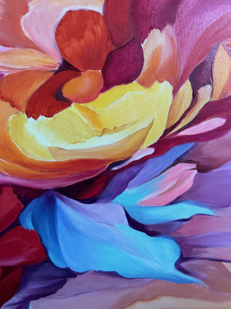 Flower Light original painting by Birutė Bernotienė McCarthy. Curated Collections