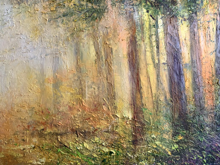 A Fairy Tale About A Forest of Fairies original painting by Nijolė Grigonytė Lozovska. Lithuanian Landscape Paintings