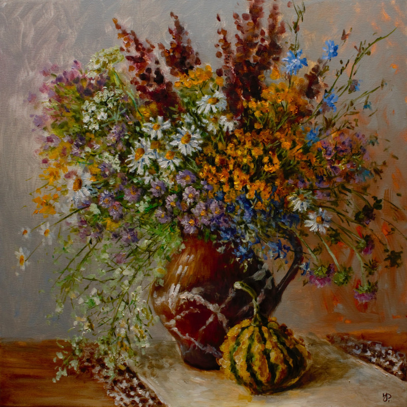 The Beginning of Autumn original painting by Irma Pažimeckienė. Still-Life