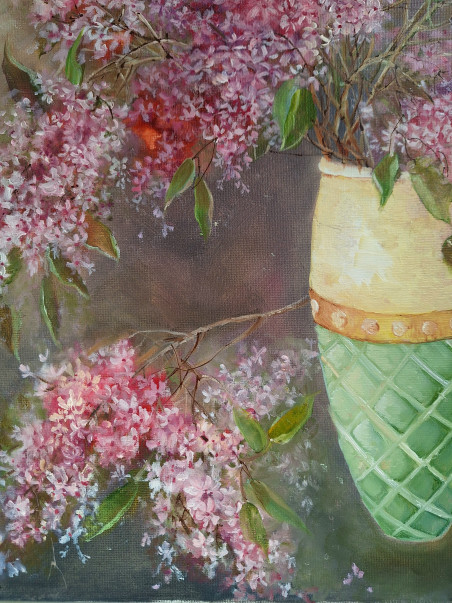 Lilacs original painting by Inesa Škeliova. Still-Life