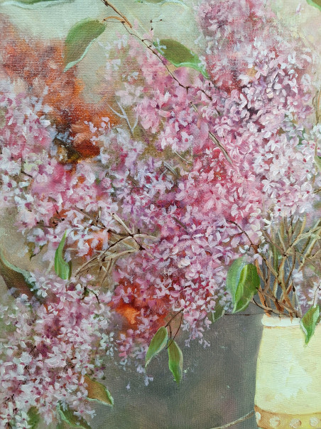 Lilacs original painting by Inesa Škeliova. Still-Life