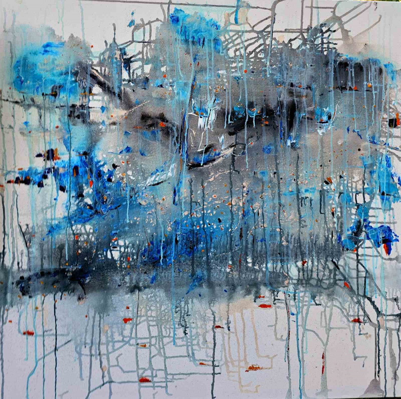 Bluish original painting by Zita Virginija Tarasevičienė. Abstract Paintings