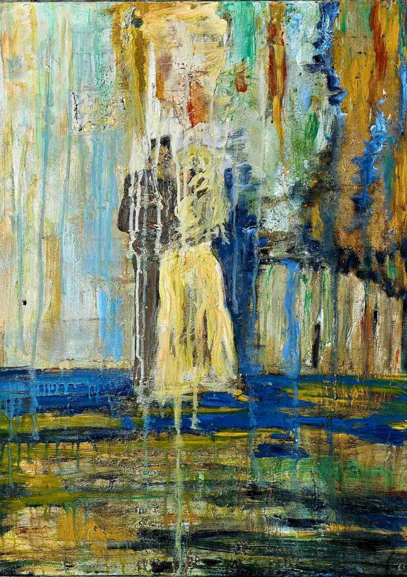 And the Rain Washes Away All Traces original painting by Zita Virginija Tarasevičienė. Abstract Paintings