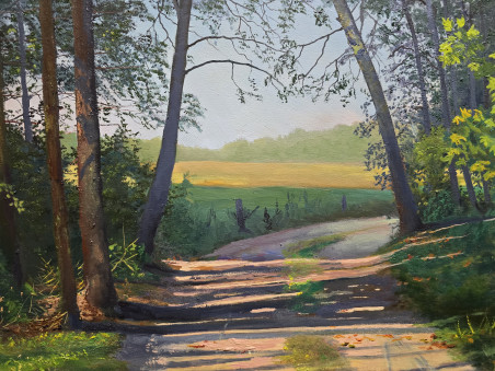 The Road of Life original painting by Vladimiras Jarmolo. Lithuanian Landscape Paintings