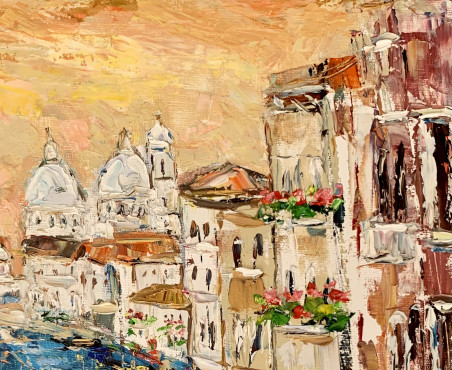 Colors of Venice original painting by Vilma Gataveckienė. Lithuanian Landscape Paintings