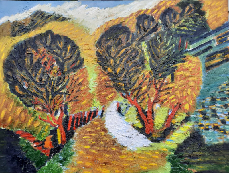 Autumn Motifs original painting by Gitas Markutis. Lithuanian Landscape Paintings