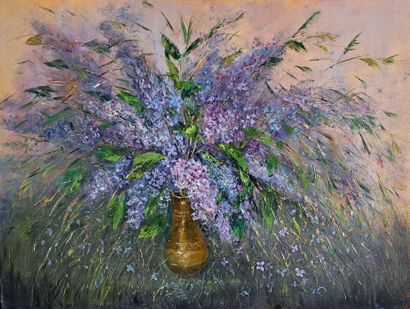 Lilacs original painting by Lidija Dailidėnienė. Flowers