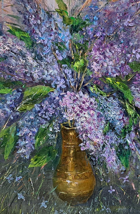 Lilacs original painting by Lidija Dailidėnienė. Flowers