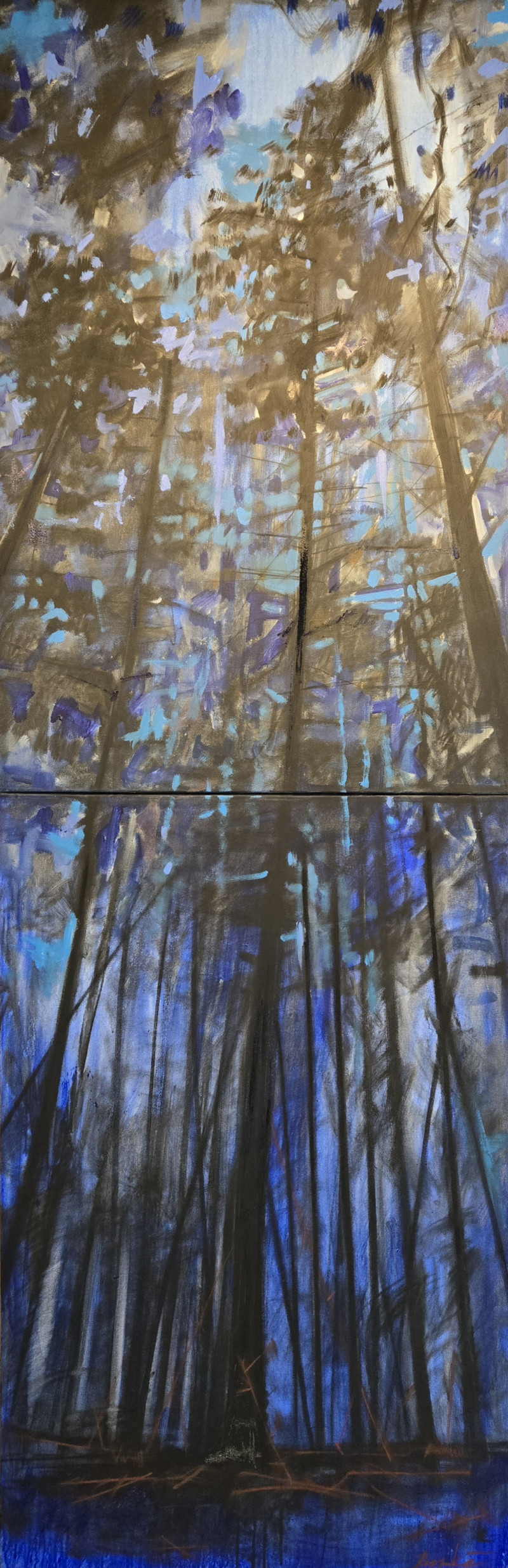 Čiurlionis in the Forest original painting by Ansis Burkė. Contemporary Art