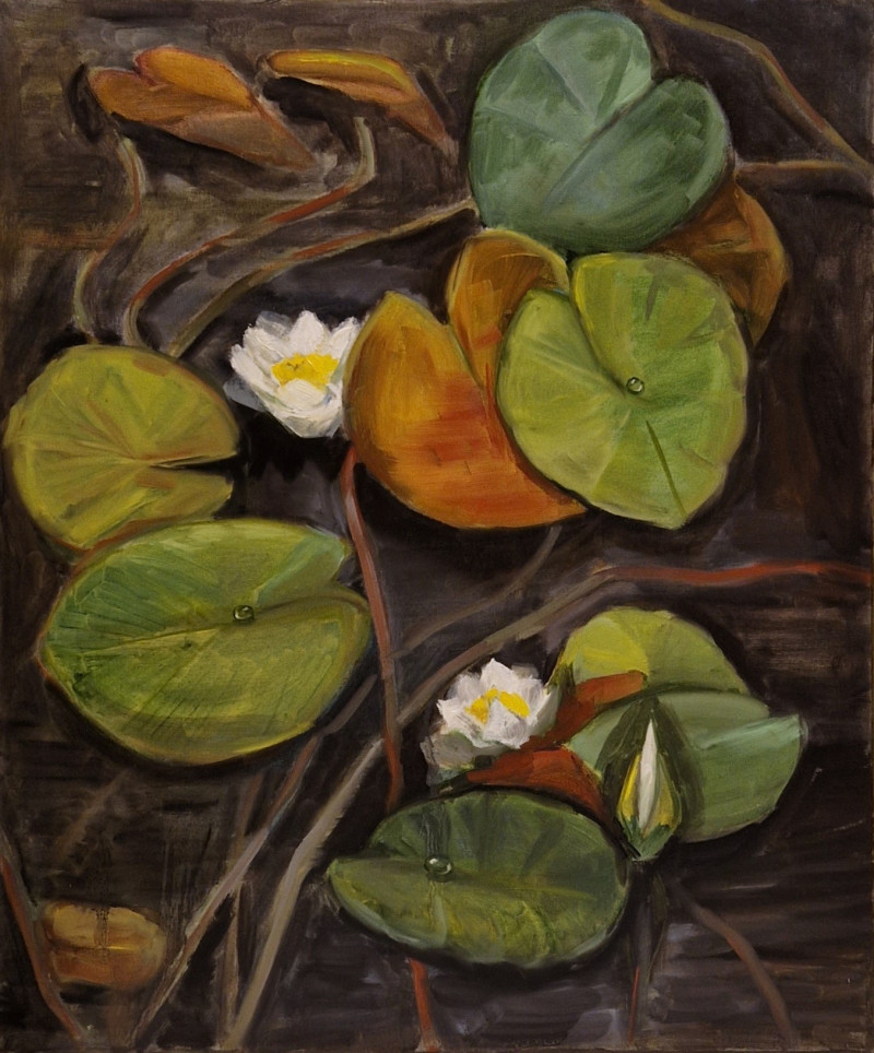 White Lilies original painting by Dalia Motiejūnienė. Flowers