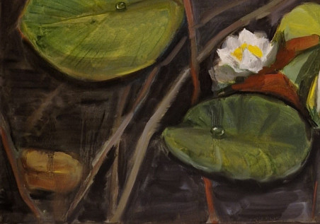 White Lilies original painting by Dalia Motiejūnienė. Flowers