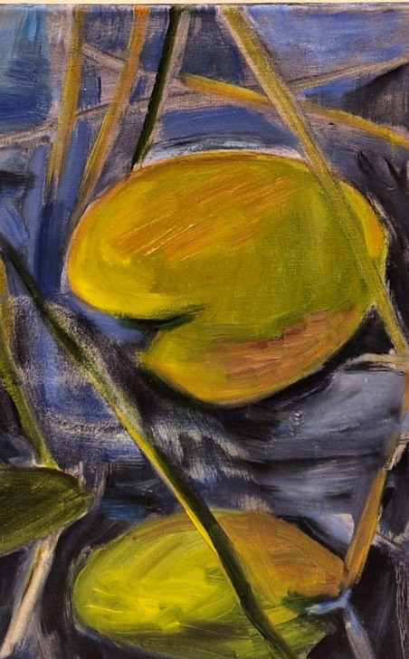 Yellow Lily original painting by Dalia Motiejūnienė. Flowers