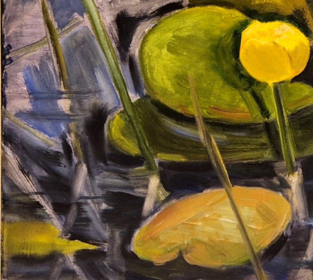 Yellow Lily original painting by Dalia Motiejūnienė. Flowers