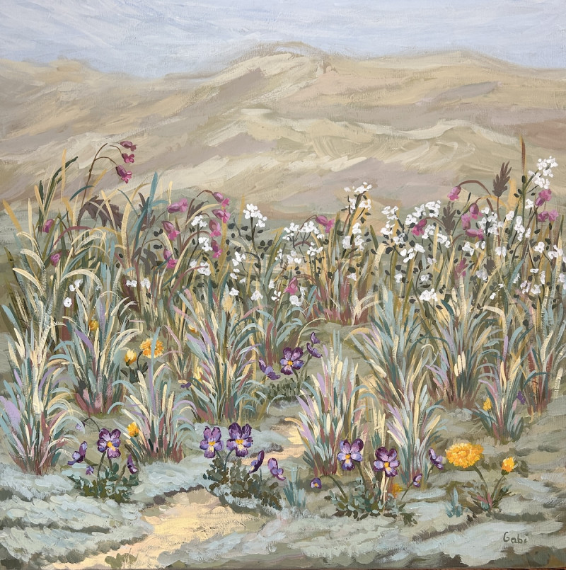 Blooming Dunes original painting by Gabrielė Prišmantaitė. Calm paintings