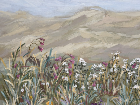 Blooming Dunes original painting by Gabrielė Prišmantaitė. Calm paintings