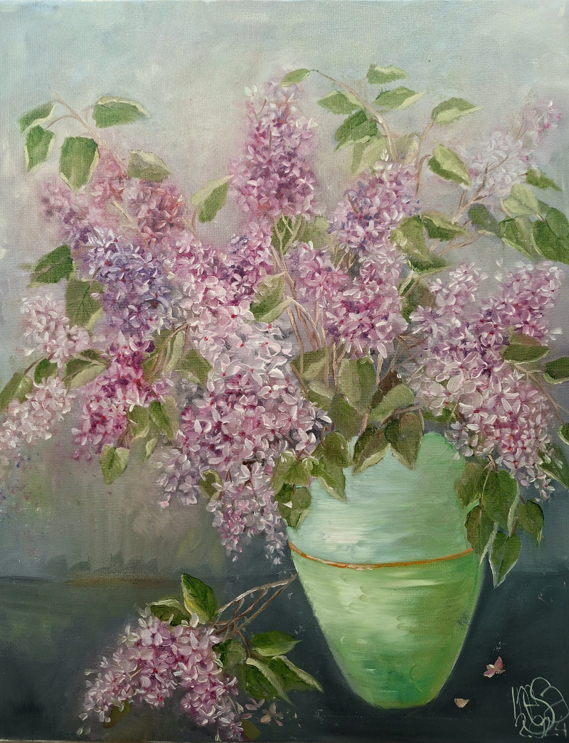 Lilacs 2 original painting by Inesa Škeliova. Still-Life