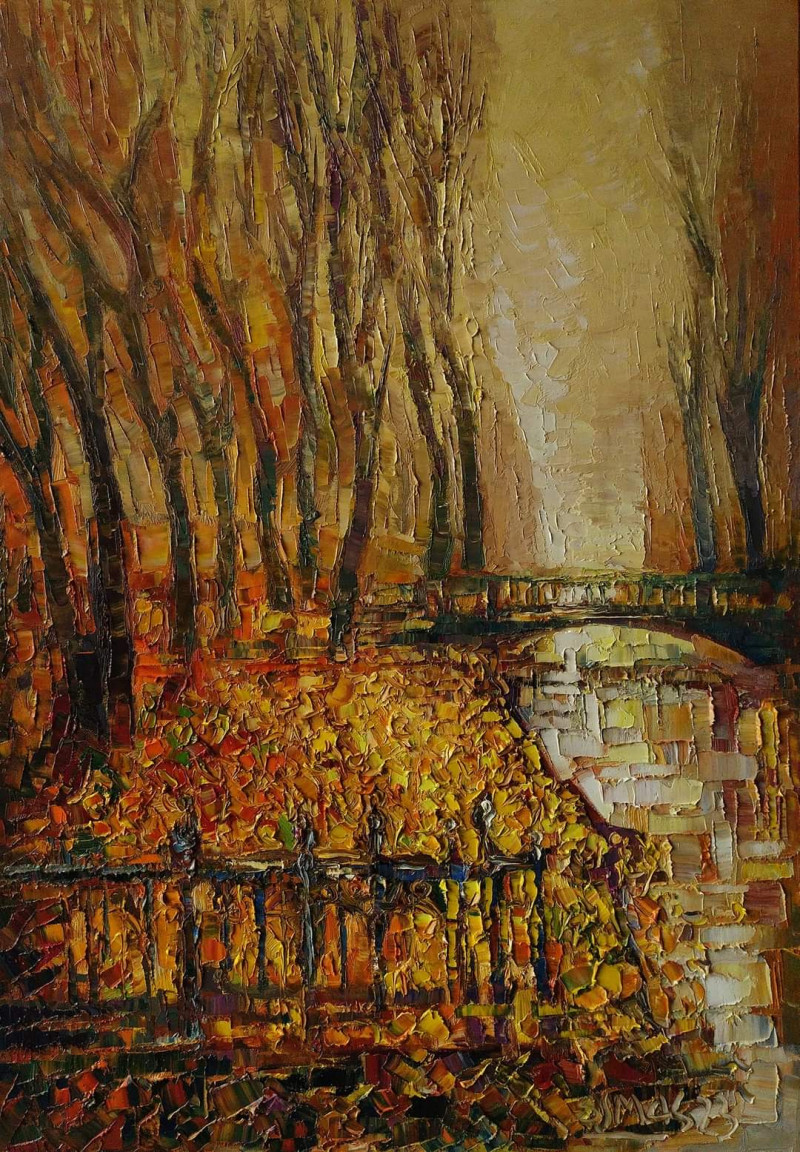 Park original painting by Simonas Gutauskas. Lithuanian Landscape Paintings