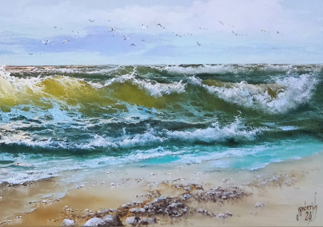 Baltic Sea 11 original painting by Valdas Ančeris. Sea