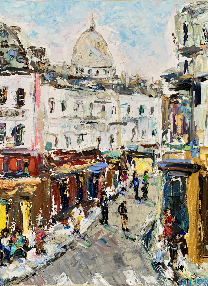 In Montmartre original painting by Vilma Gataveckienė. Urbanistic - Cityscape