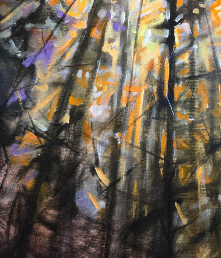 Čiurlionis in the Forest No. 2 original painting by Ansis Burkė. Contemporary Art