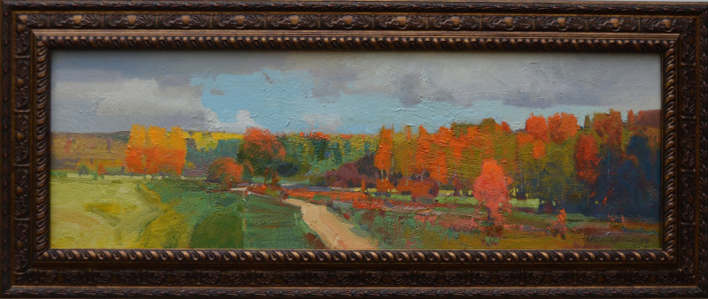 Autumn Is Coming original painting by Vytautas Laisonas. Lithuanian Landscape Paintings