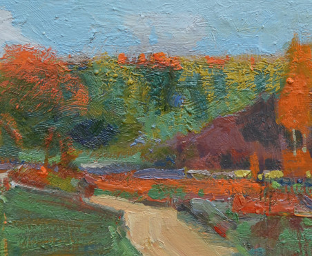 Autumn Is Coming original painting by Vytautas Laisonas. Lithuanian Landscape Paintings