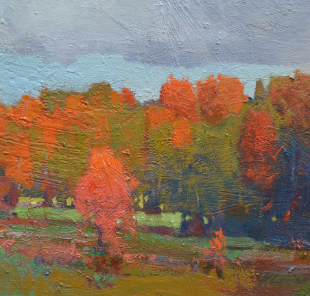 Autumn Is Coming original painting by Vytautas Laisonas. Lithuanian Landscape Paintings