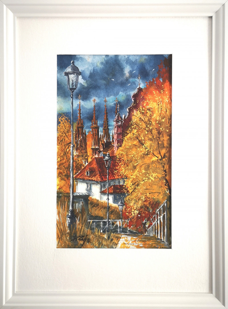 Vilnius. Autumn Landscape 2024 original painting by Dmitrij Zuj. Lithuanian Landscape Paintings