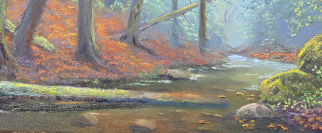 Secrets of the Forest original painting by Vladimiras Jarmolo. Lithuanian Landscape Paintings