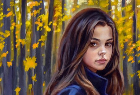 The Autumn Portrait II original painting by Serghei Ghetiu. Realism