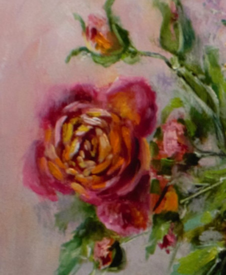 Garden Roses original painting by Irma Pažimeckienė. Still-Life