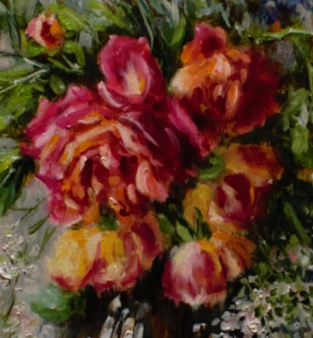 Garden Roses original painting by Irma Pažimeckienė. Still-Life