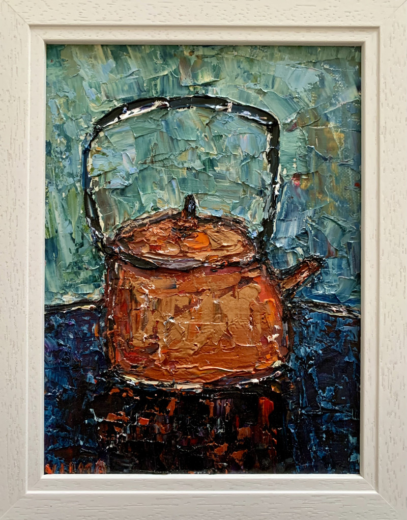 Copper Teapot original painting by Vilma Gataveckienė. Still-Life