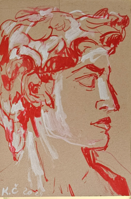 Sketch of David original painting by Kristina Česonytė. Paintings With People