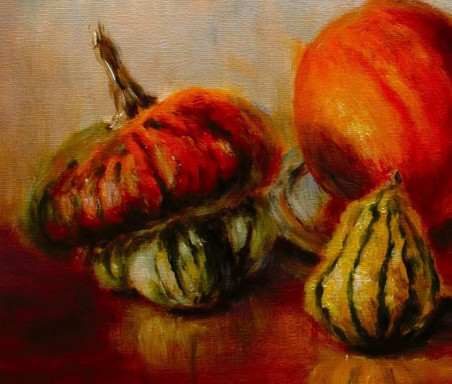 Fun Pumpkins original painting by Irma Pažimeckienė. Still-Life