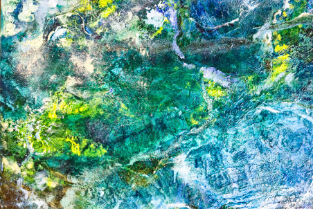 Aqua Pulse original painting by Lina Zareckaitė. Abstract Paintings