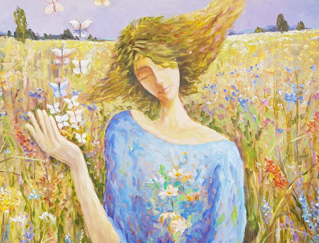 Her name is Meadow. Midsummer Dream original painting by Voldemaras Valius. Beauty Of A Woman