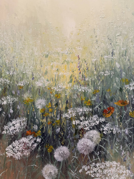 Meadow dream original painting by Danutė Virbickienė. Talk Of Flowers