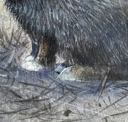 Grey original painting by Onutė Juškienė. Animalistic Paintings