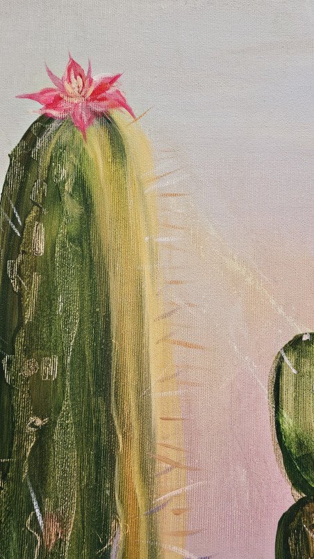 And the cactus blooms original painting by Violeta Jarašiūnienė. Fantastic