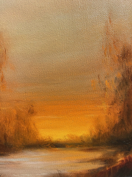 Autumn in a swamp original painting by Daiva Karaliūtė. Abstract Paintings