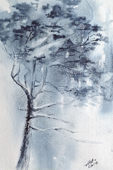 Pine No. 9 original painting by Ana Radivilovič. Calm paintings