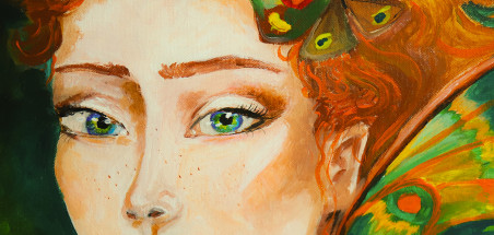 Autumn Fairytale original painting by Agnė Mitkutė. Portrait