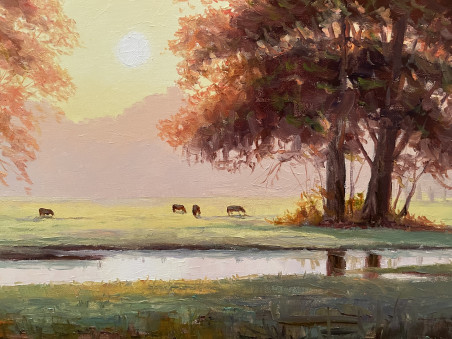 Morning Light original painting by Rimantas Virbickas. Lithuanian Landscape Paintings