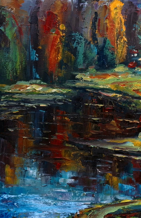 Landscape original painting by Leonardas Černiauskas. Lithuanian Landscape Paintings