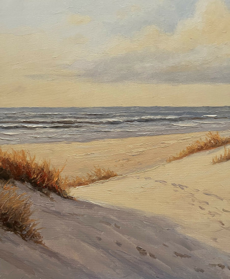 Sunny by the Sea original painting by Rimantas Virbickas. Lithuanian Landscape Paintings