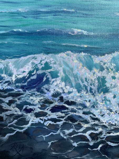 The Magic of the Ocean original painting by Rita Medvedevienė. Sea